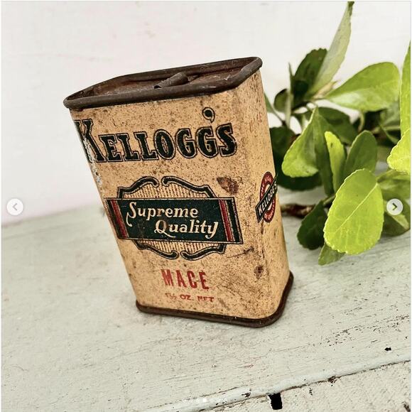 Vintage Kellogg's Spice Tin Mace Supreme Quality Advertising Can - Picture 4 of 7